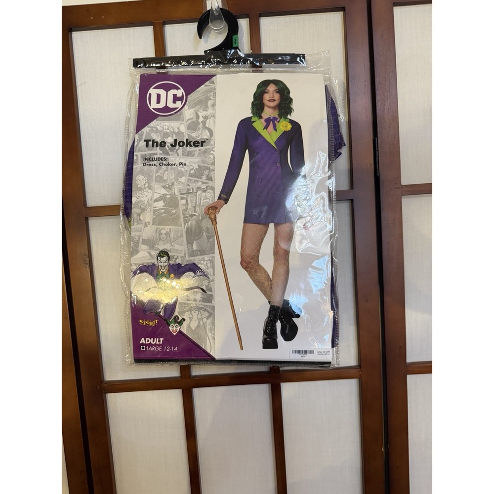 DC Villains Comic Joker Blazer Dress Women's Large Halloween Costume Spirit NEW